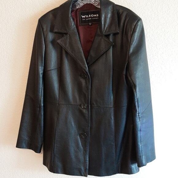 Wilson's Leather Vintage Black Midi Trench Coat 1980 Women's Medium Perfect - Picture 2 of 11